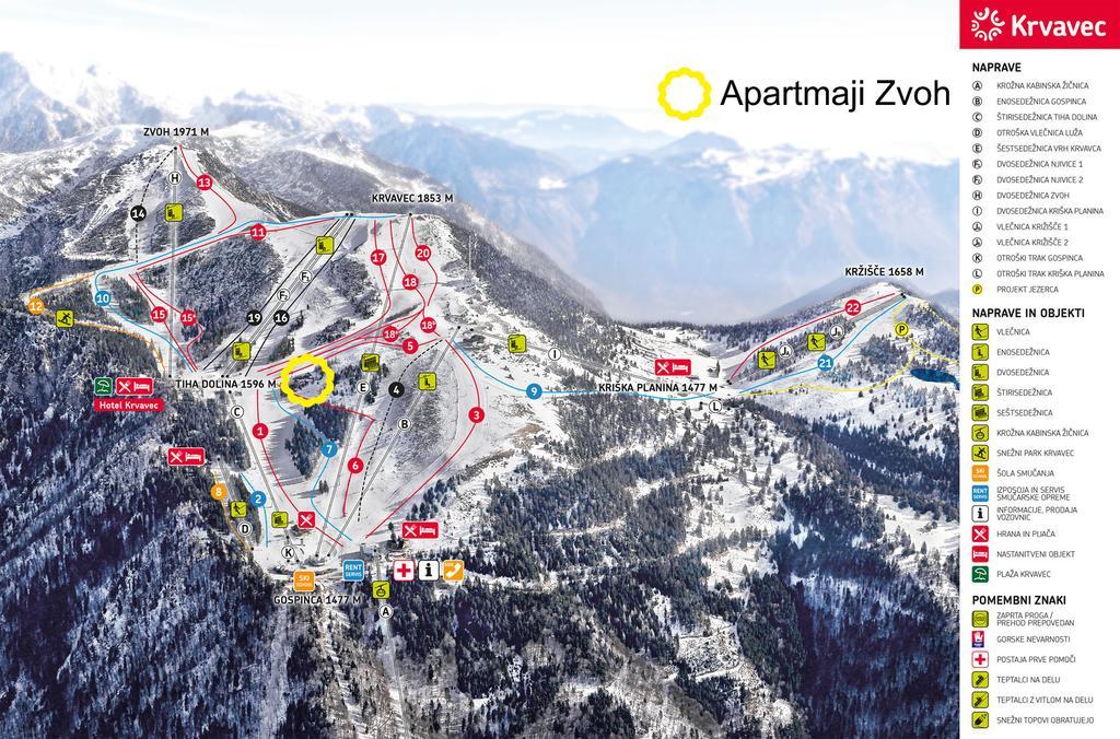 Apartments Zvoh, Krvavec, Ski-In, Ski-Out แซเคลียนาโกเรนสเคม ภายนอก รูปภาพ